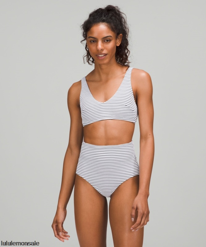 Lululemon Damen DELULU506 | White True Navy Gesmoktes Badeoberteil A/b Cup Nur Online